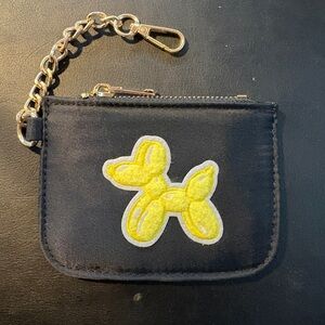 Black Coin Purse with Yellow Balloon Dog Patch